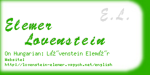 elemer lovenstein business card